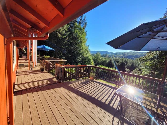View from Misty Valley Inn veranda in Washington State.