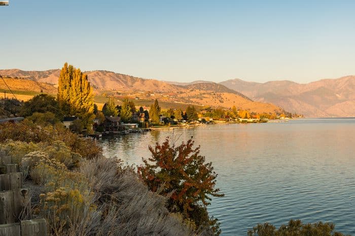 Sunset over Lake Chelan, for Campbell's resort.