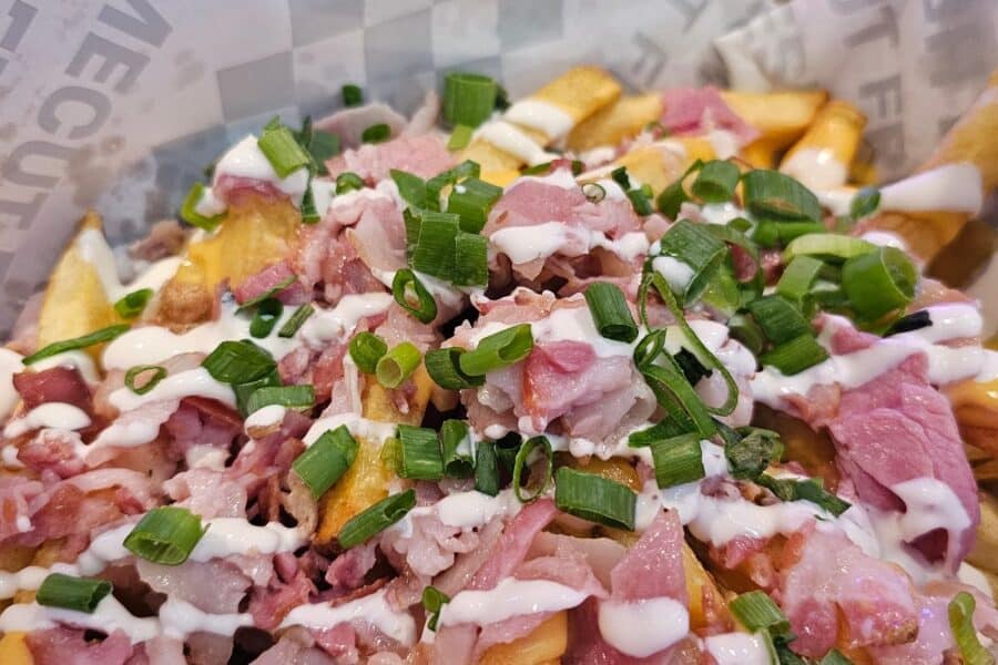 Loaded fries with bacon, spring onions and sauce from The Fry at Elektrownia Powiśle in Warsaw